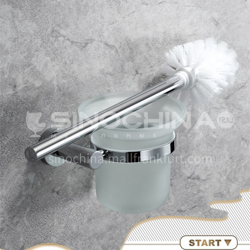 Bathroom accessories stainless steel toilet brush set wall-mounted toilet brush holder frosted glass